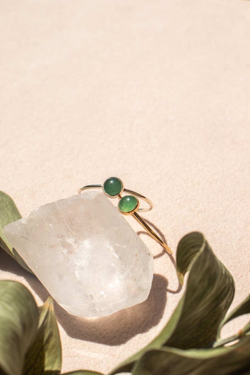 Green Aventurine Ring Aventurine Gemstone Ring August Birthstone Ring Birthday Gift for Her Boho Ring image 6