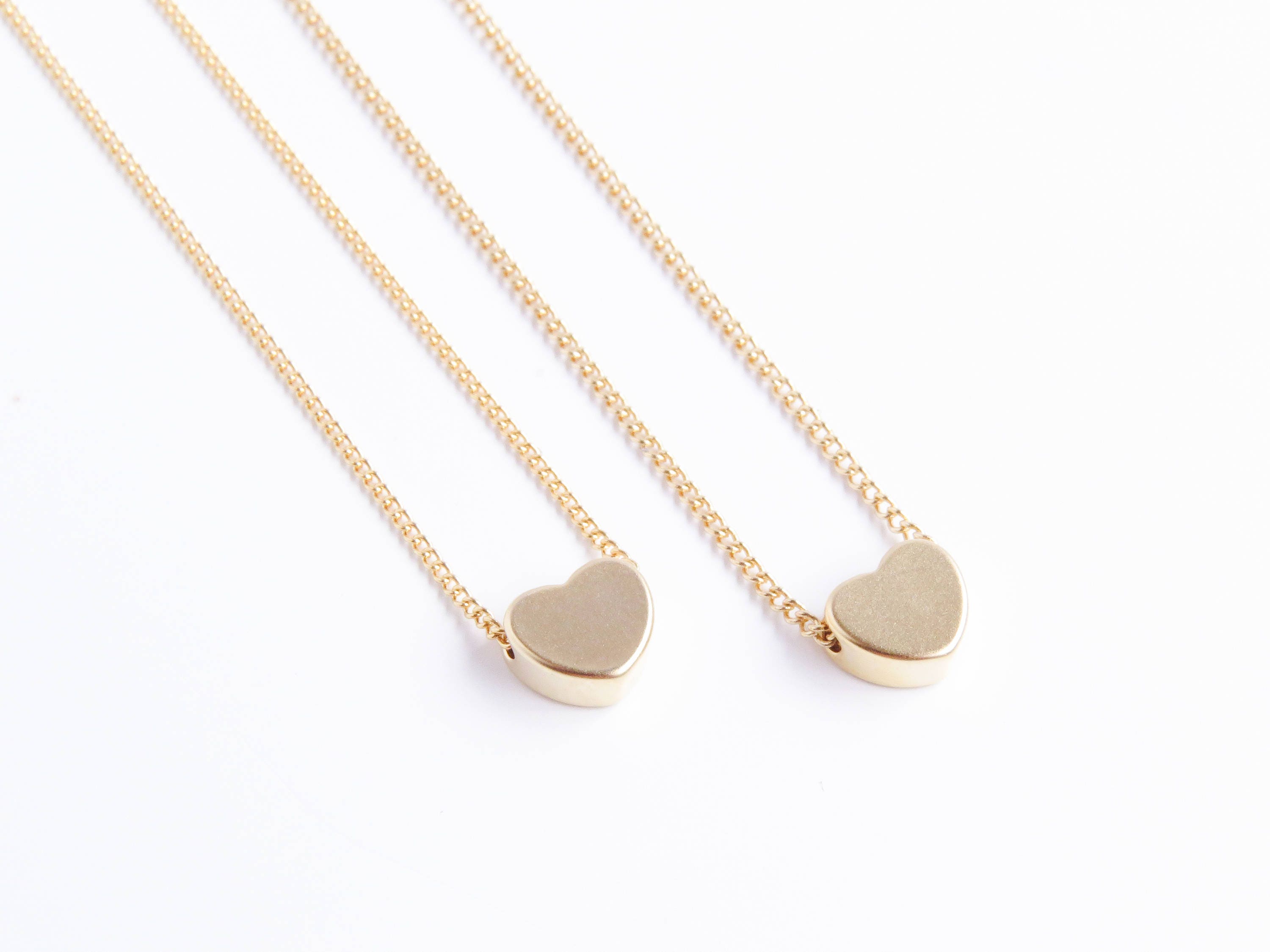 Dainty Heart Necklace Dainty Silver Heart Necklace Dainty Etsy