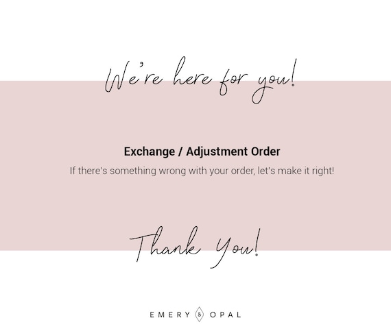 Order Adjustment Exchange Length Size Color Canada