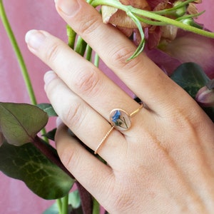 Forget Me not Ring Pressed Flower Ring Cottagecore Floral Ring 14K Gold Filled Ring Memorial Gift image 3