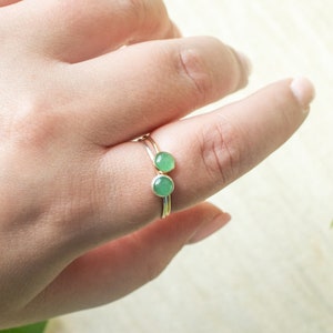 Green Aventurine Ring Aventurine Gemstone Ring August Birthstone Ring Birthday Gift for Her Boho Ring image 5