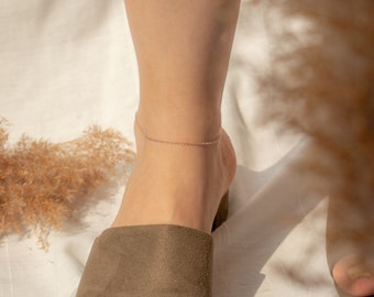 Bracciale alla caviglia da donna in oro con perline a strati