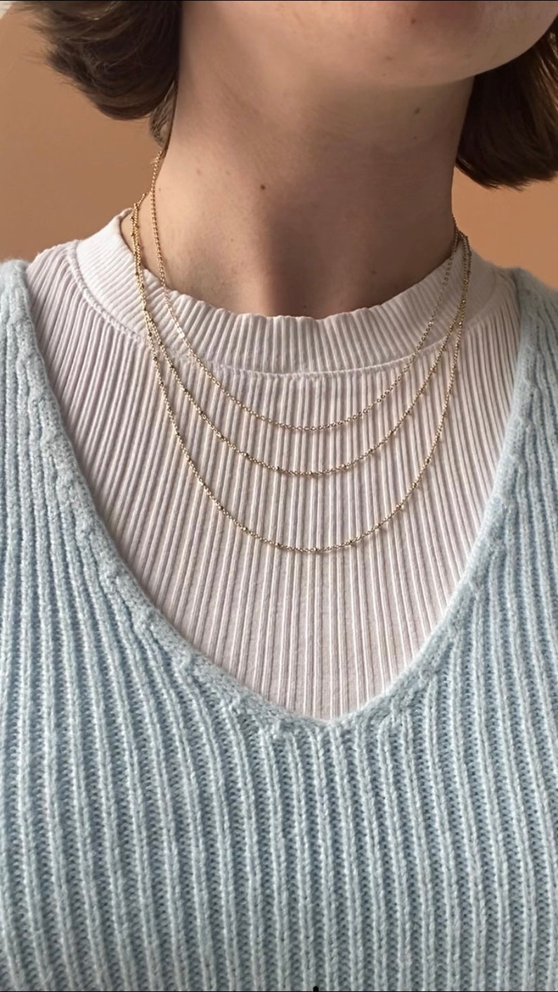 Gold Chain Necklace Layering Necklace Sterling Silver Chain Dainty Minimalist Necklace Simple Necklace Dainty Jewelry image 3