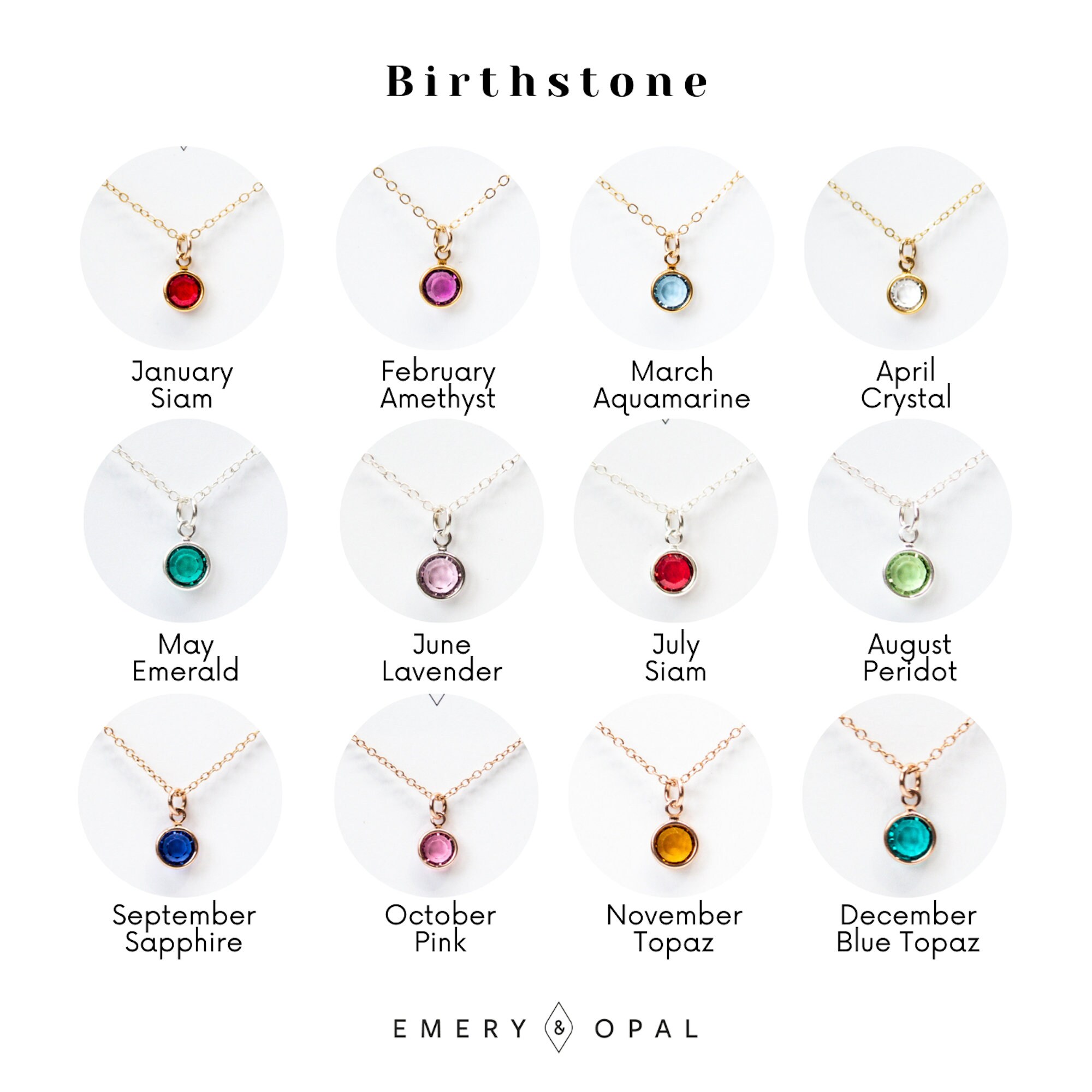 Delicate Birthstone Necklace Dainty Birthstone Jewelry Etsy