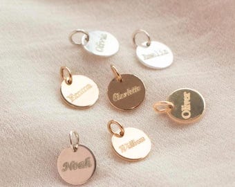 Personalized Name Disc Pendant | Personalized Name Charm | Kids Name Pendant | Personalized Gift | Small