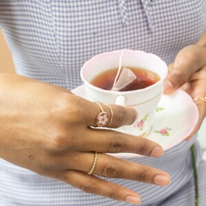 Pressed Flower Ring Cottagecore Floral Ring 14K Gold Filled Ring Cottagecore Jewelry Graduation Gift for Daughter image 4