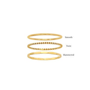 Anillos apilables / Anillo simple relleno de oro de 14 quilates / Anillo minimalista / Anillo en capas / Anillo delicado / Anillos resistentes al agua imagen 3