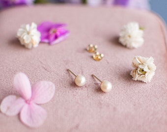 Pearl Earrings | Hypoallergenic Earrings | Wedding Earrings | Freshwater Pearls | 14K Gold