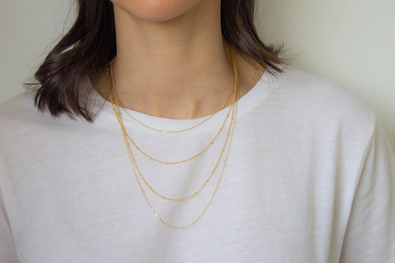 Gold Chain Necklace Layering Necklace Sterling Silver Chain Dainty Minimalist Necklace Simple Necklace Dainty Jewelry image 7