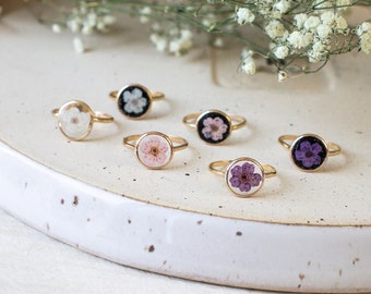 Pressed Flower Ring | Floral Ring | Gold Filled Ring | Bridesmaids Proposal Ring