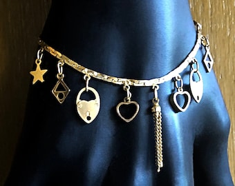 Italienische EState Charm Armband 14k 585 16,5 cm Designer Kette