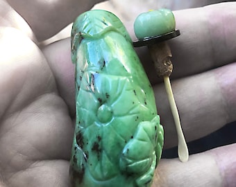 Botella de rapé de jade de exportación china Art Nouveau Qing aprox. siglo XIX