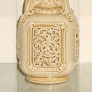 Antique Rare ZSOLNAY #2961 reticulated Dragon Griffin VASE cutout Pecs c.1889