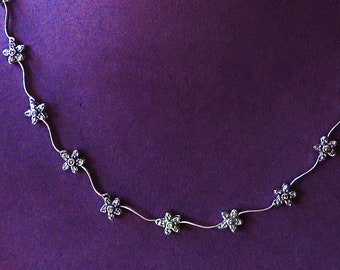 COLLAR Sparkle Multi FLORES DE DIAMANTES Oro blanco 14k 21.25"