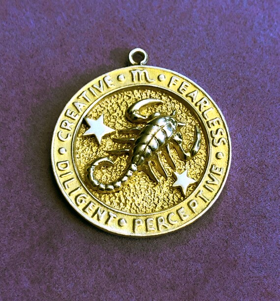 Estate Piece 14K SCORPIO PENDANT Charm November Bi