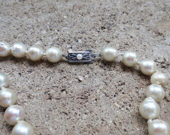 Antique Estate ART DECO 12mm Perlas barrocas Collar de 30" longitud de ópera