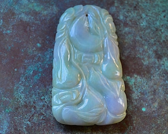 Antique Jade CHINESE Amulet Old Dynasty Hand Carved Gourds JADEITE PENDANT