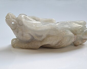 Antigua China Lucky MAGIC DRAGON JADEITE Colgante Lucky Amuleto