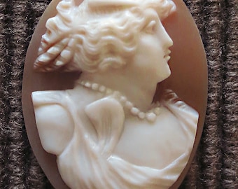 Finca antigua PSYCHE CAMEO Concha tallada a mano Sin relieve