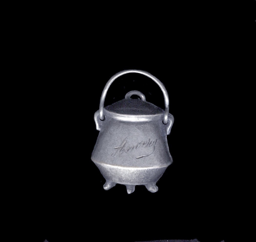 Rare antique "KETTLE POT ANVERS" Belgium Silver Vermeil Charm Fob European