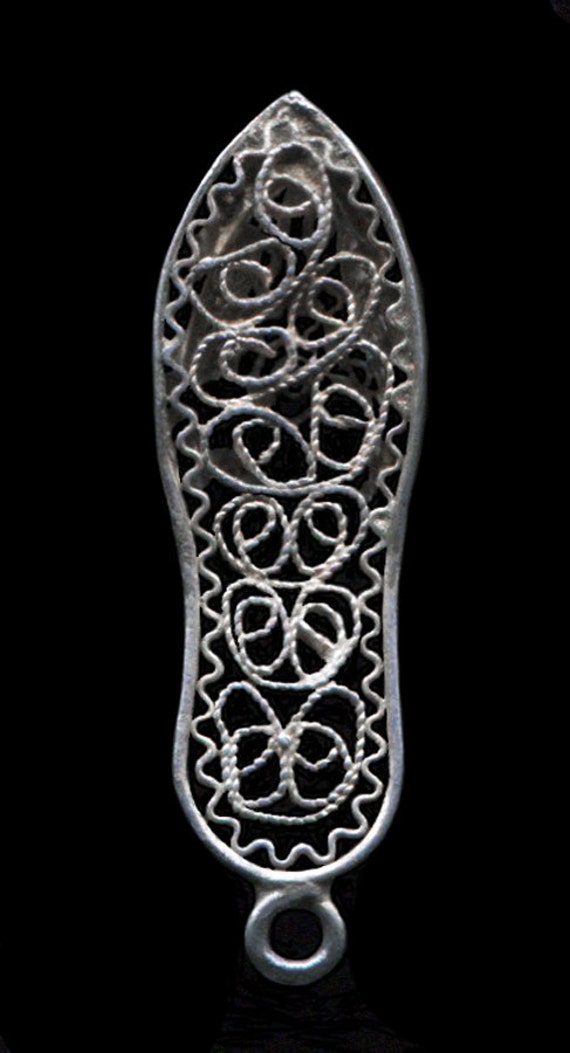Antique Art Deco 20's Jasmine ARAB SLIPPER Silver… - image 3