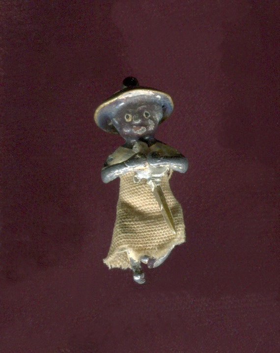 XXX Rare FIGURE with Sword- Enamel Silver & Fabric