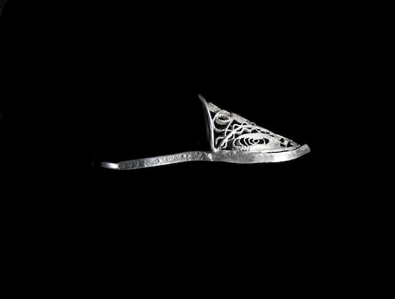 Antique Art Deco 20's Jasmine ARAB SLIPPER Silver… - image 1