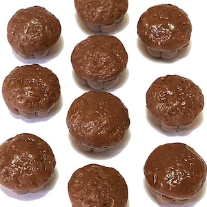 20 Puppenhaus Miniatur Schokoladen Cupcakes * Puppe Mini-Essen Tiny Cupcake Kuchen Handgemacht aus Ton