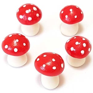 10-pcs. Miniature Fariy Mushrooms * Doll Mini Indoor Fairy Garden Decor Clay Handmade