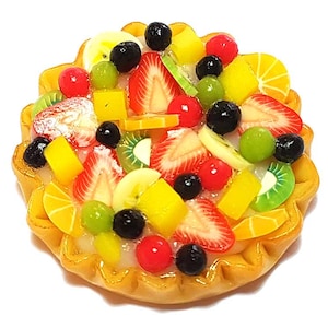 1 Puppenhaus Miniatur Obstkuchen * Puppe Mini Essen Kuchen Dessert Gebäck Set Handgemacht aus Ton