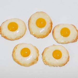 100 Dollhouse Miniature Fried Eggs * Doll Mini Food Egg Breakfast Egg Wholesale Lot Handmade Clay