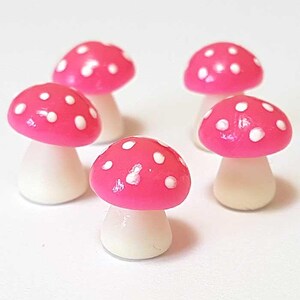 10-pcs. Miniature Fariy Mushrooms * Doll Mini Indoor Fairy Garden Decor Clay Handmade