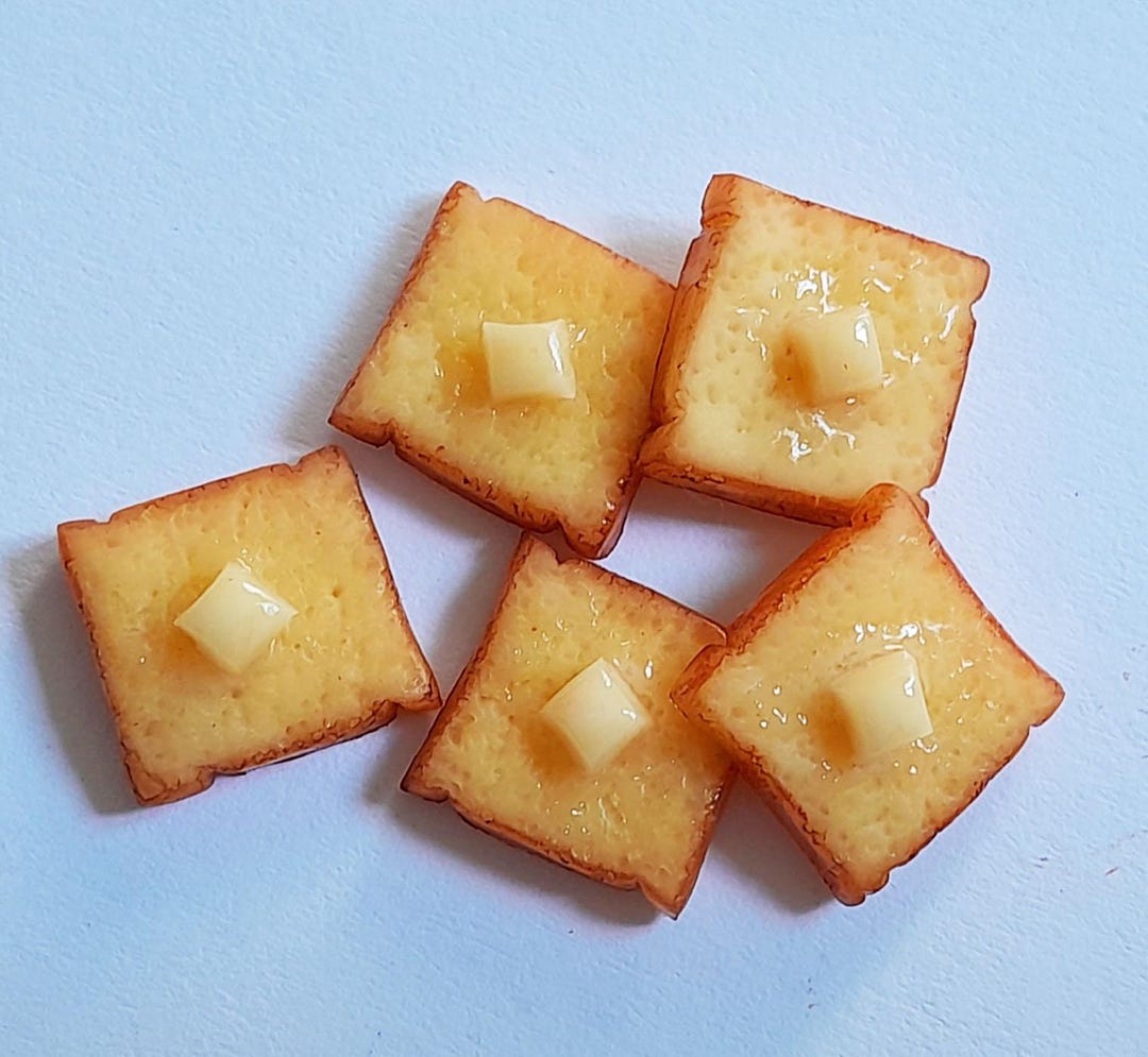 50 Miniature Butter Toast: Dollhouse Breakfast Food, Handmade Clay - Etsy