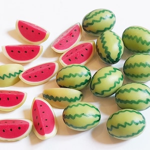 50 Dollhouse Miniature Mixed Whole Watermelon and Slices / Doll Mini Food Fruit * Wholesale Lot