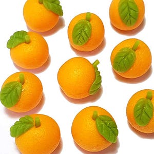 100 Puppenhaus Miniatur Orangen * Puppen Mini Lebensmittel Frucht Orange mit Blatt * Grossverkauf Lot