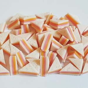 20 Dollhouse Miniature Ham Cheese Sandwiches * Doll Mini Food Bread Bakery Bun Sandwich Wholesale Lot Handmade Clay
