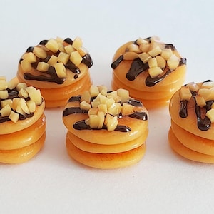 10-pcs. Dollhouse Miniature Pancakes * Doll Mini Food Tiny Pancake Breakfast Handmade Clay