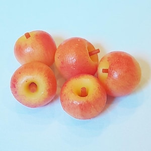 5 Puppenhaus Miniatur Gala Äpfel * Puppen Mini Lebensmittel Obst Apfel Set