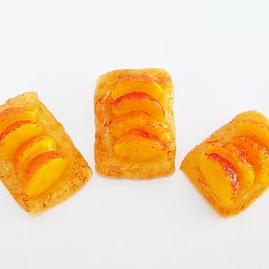 10 Dollhouse Miniature Peach Puff Pastries* Doll Mini Food Tiny Pie Tart Cake Pastry Dessert Baking Handmade Clay