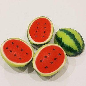 50 Dollhouse Miniature Half Watermelon * Doll Mini Food Fruit Wholesale Lot Handmade Clay
