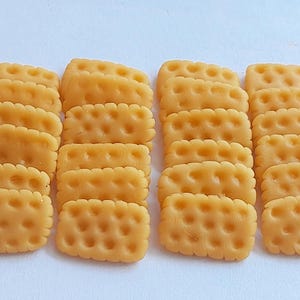 10 Dollhouse Miniature Crackers / Cookies Doll Mini Sweet Food Cookie Handmade Clay