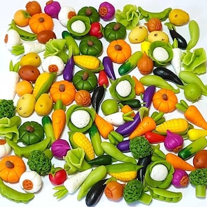 100 Puppenhaus Miniatur Gemüse, Handgemachte Polymer Clay Essen Lot