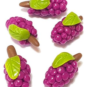 Set of 5 Dollhouse Miniature Bunches of Grapes * Doll Mini Food Fruit