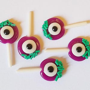 10 Puppenhaus Miniatur Halloween Lollypops Candy Doll Mini Süße Essen Lolly Bonbons Handgemachte Ton
