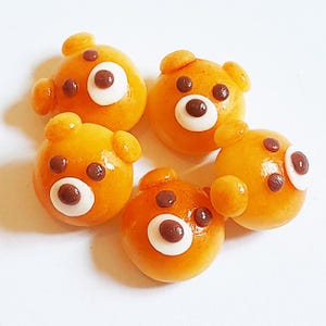 100 Dollhouse Miniature Bear Bread Buns / Rolls Doll Mini Food Baking Bun Bakery Set