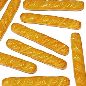 50 Dollhouse Miniature Bread Sticks / Baguette * Doll Mini Tiny Bakery Food Wholesale Lot Handmade Clay