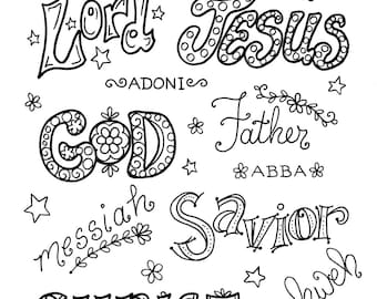 Bible Journaling Clip Art 4 pages to create fun and beautiful designs in your bible christian study scriptures