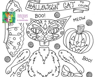 5 pages instant download halloween coloring pages art to etsy halloween coloring paper