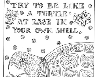 Instant download coloring page Adult coloring pages digital Sea turtles Art