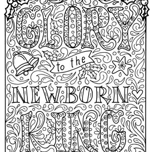 Christian Christmas Coloring page, Church, Scripture, Bible, Adult coloring, coloring pages